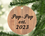 Pop-Pop Established EST. 2023 - Circle Ornament C