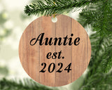 Auntie Established EST. 2024 - Circle Ornament C