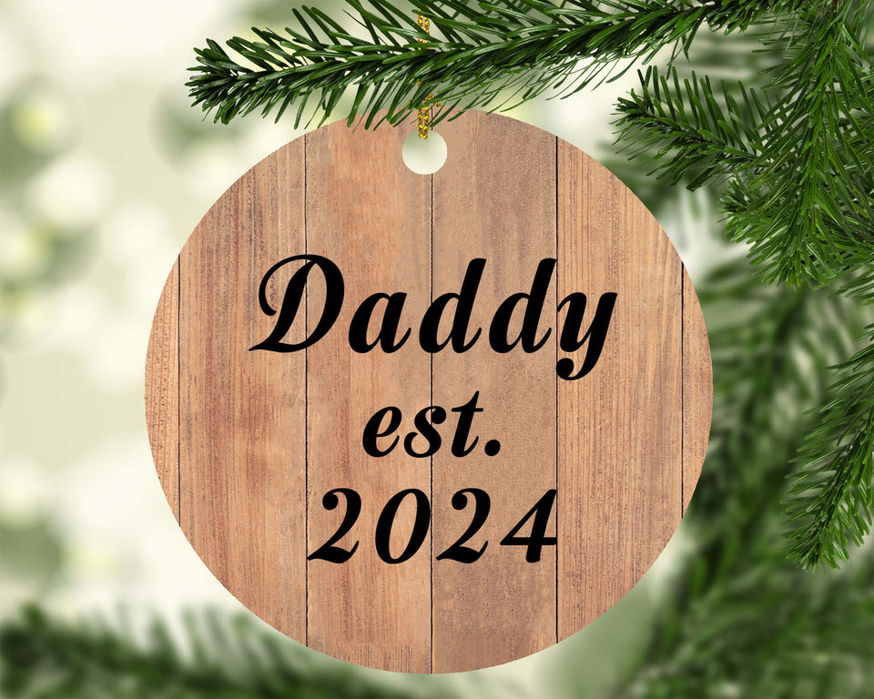 Daddy Established EST. 2024 - Circle Ornament C