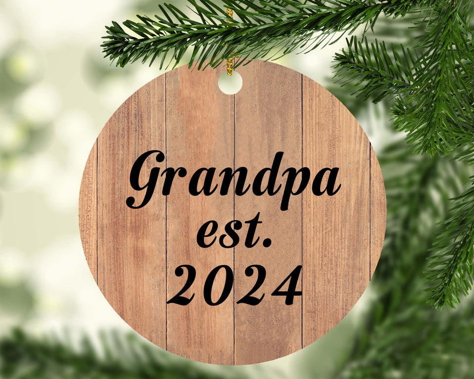 Grandpa Established EST. 2024 - Circle Ornament C