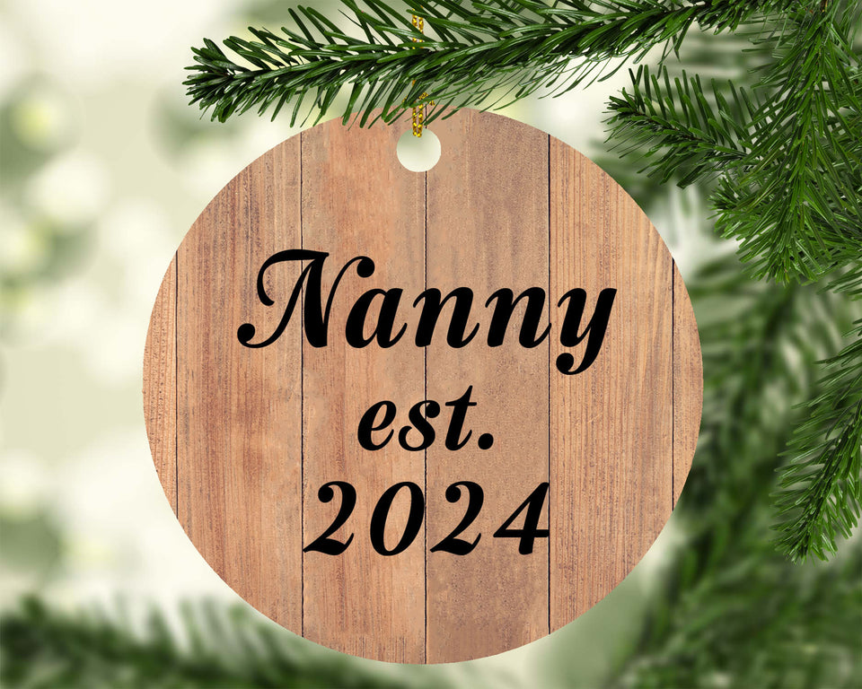 Nanny Established EST. 2024 - Circle Ornament C