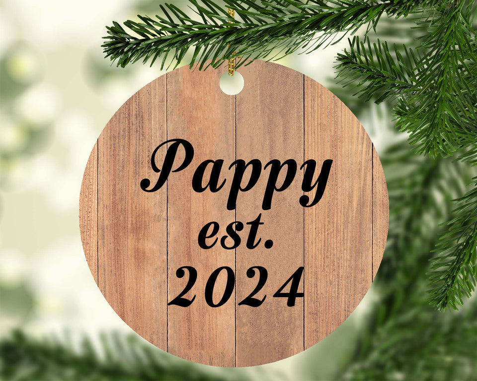 Pappy Established EST. 2024 - Circle Ornament C