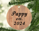 Pappy Established EST. 2024 - Circle Ornament C
