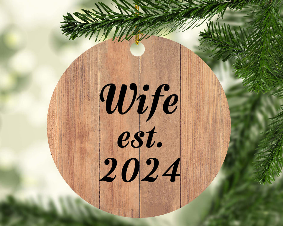 Wife Established EST. 2024 - Circle Ornament C