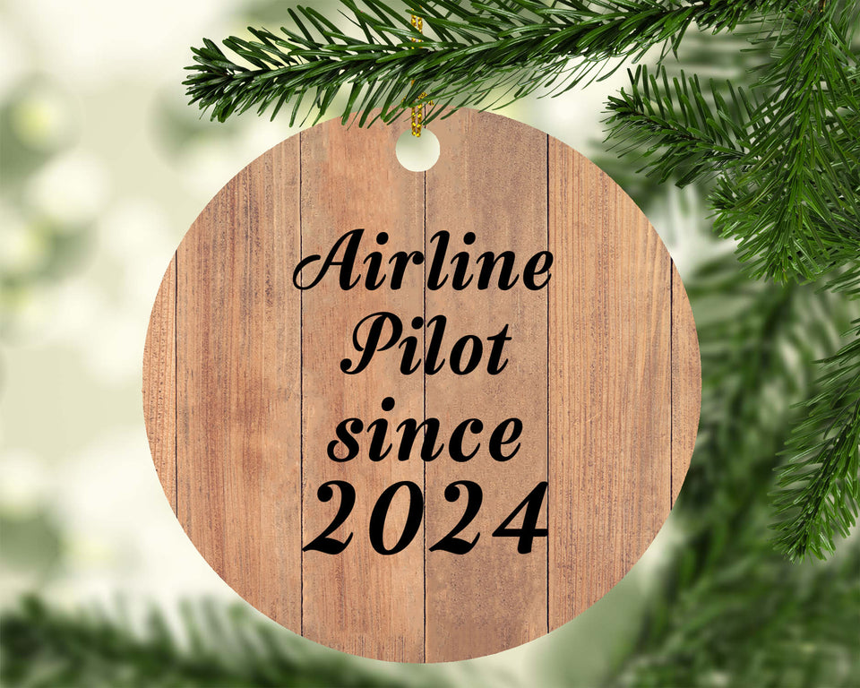 Airline Pilot Since 2024 - Circle Ornament C