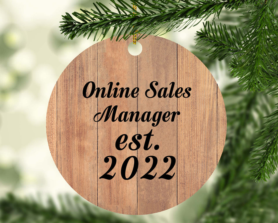 Online Sales Manager Established Est. 2022 - Circle Ornament C
