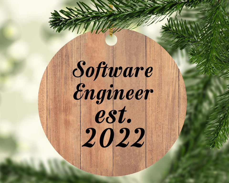 Software Engineer Established Est. 2022 - Circle Ornament C