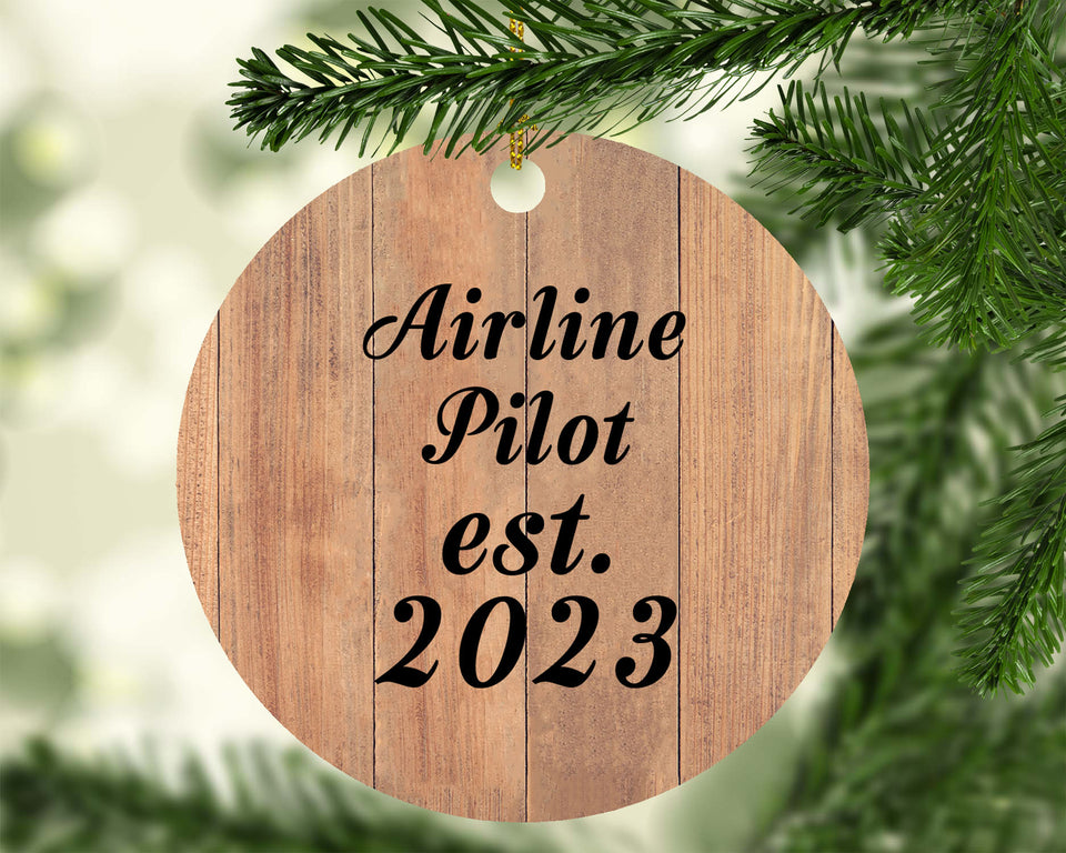 Airline Pilot Established Est. 2023 - Circle Ornament C