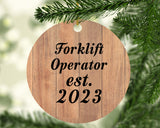 Forklift Operator Established Est. 2023 - Circle Ornament C
