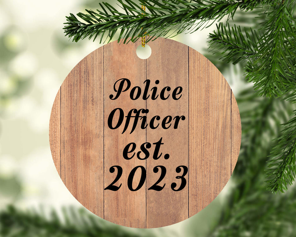 Police Officer Established Est. 2023 - Circle Ornament C