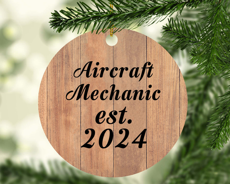 Aircraft Mechanic Established Est. 2024 - Circle Ornament C