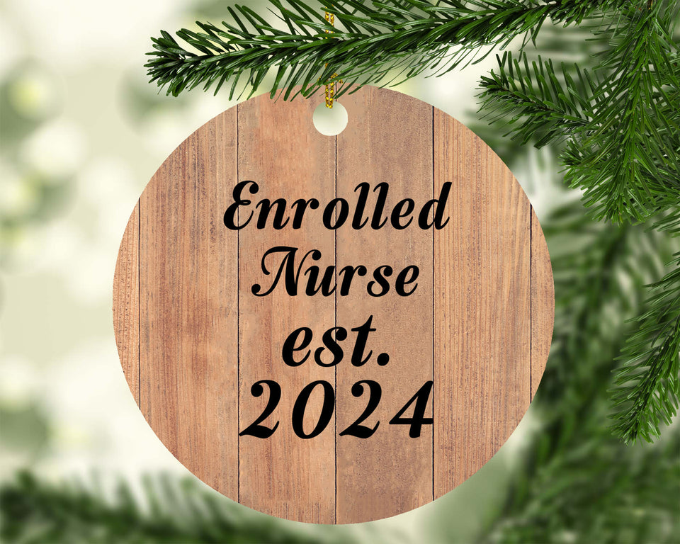 Enrolled Nurse Established Est. 2024 - Circle Ornament C