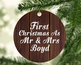 First Christmas As Mr & Mrs Boyd - Circle Ornament D