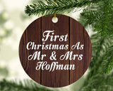 First Christmas As Mr & Mrs Hoffman - Circle Ornament D