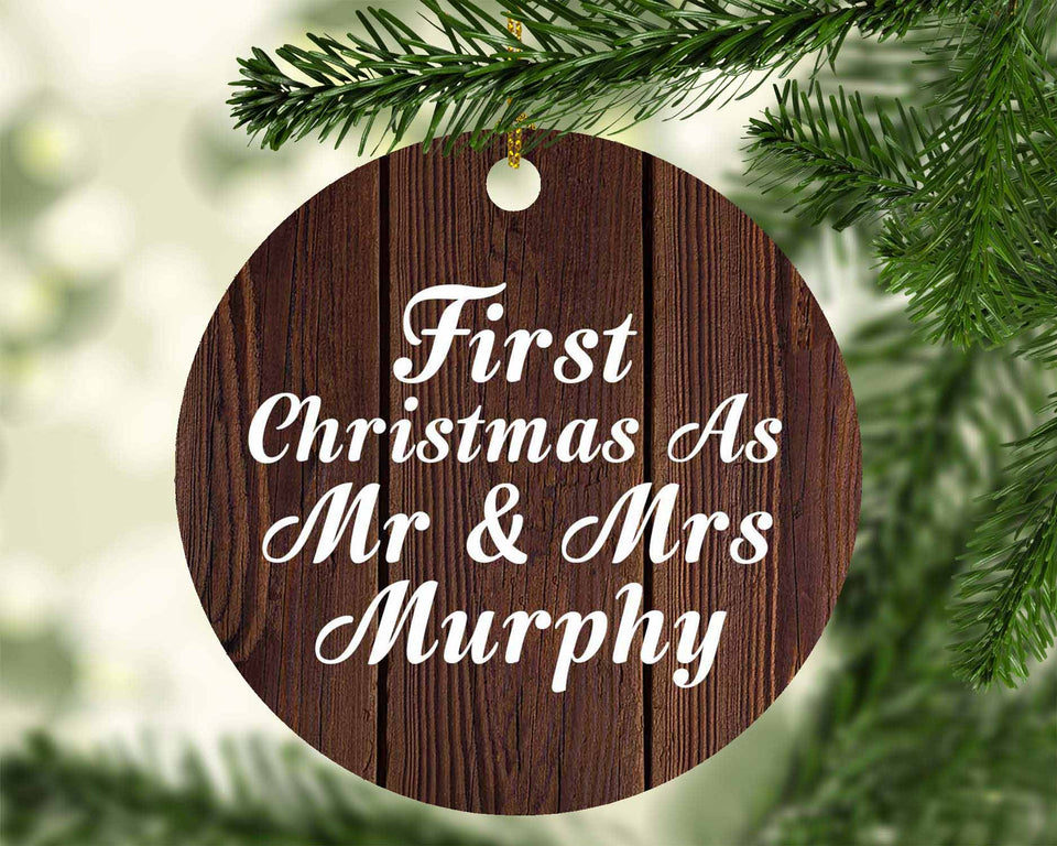 First Christmas As Mr & Mrs Murphy - Circle Ornament D