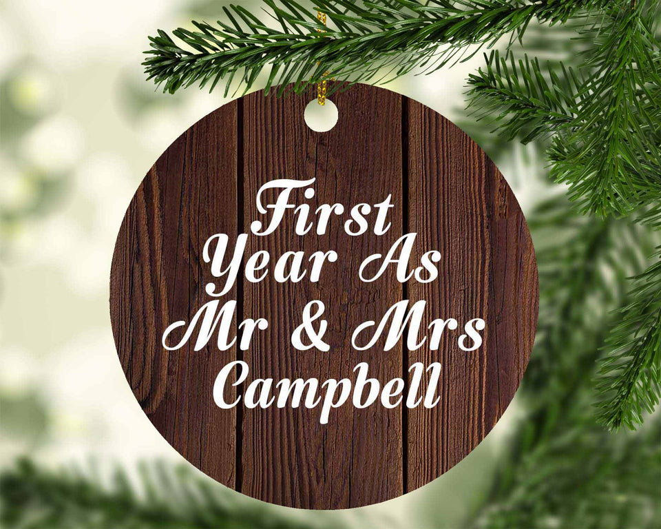 First Year As Mr & Mrs Campbell - Circle Ornament D