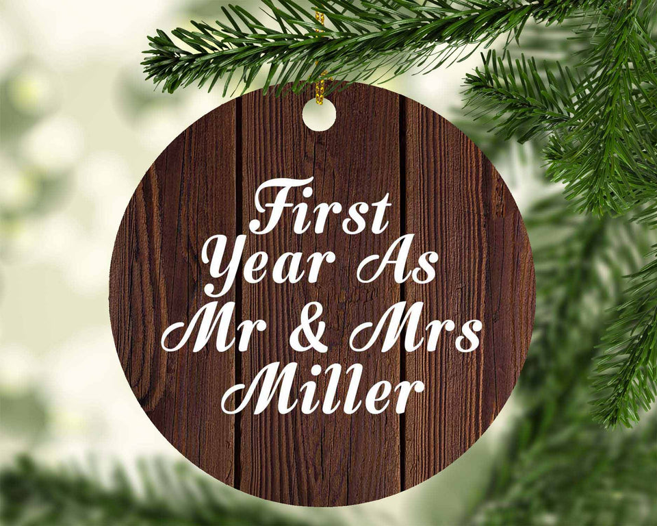 First Year As Mr & Mrs Miller - Circle Ornament D