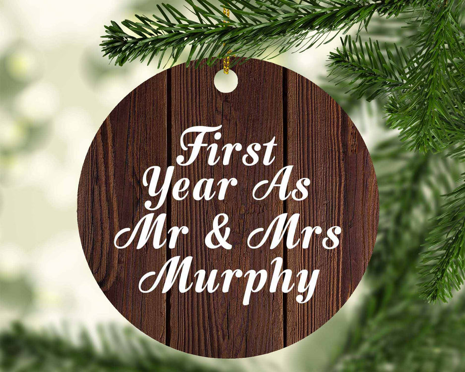 First Year As Mr & Mrs Murphy - Circle Ornament D