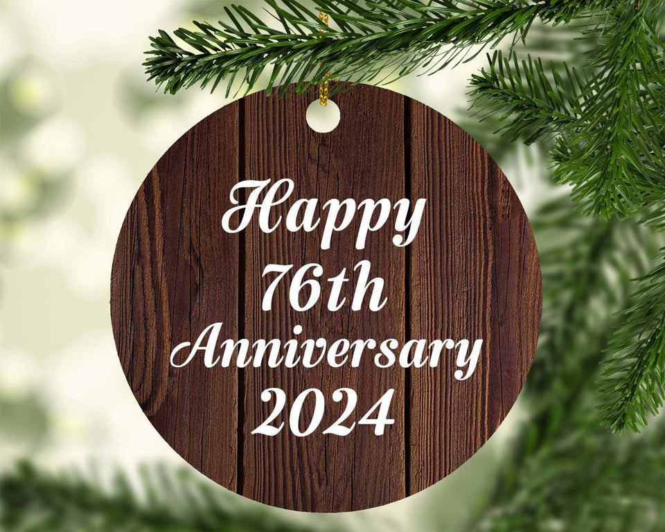 Happy 76th Anniversary 2024 - Circle Ornament D