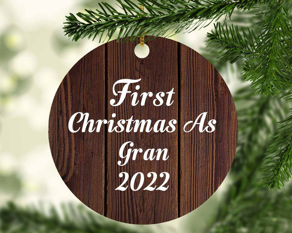 First Christmas As Gran 2022 - Circle Ornament D