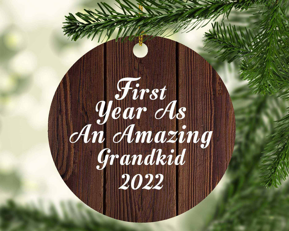 First Year As An Amazing Grandkid 2022 - Circle Ornament D
