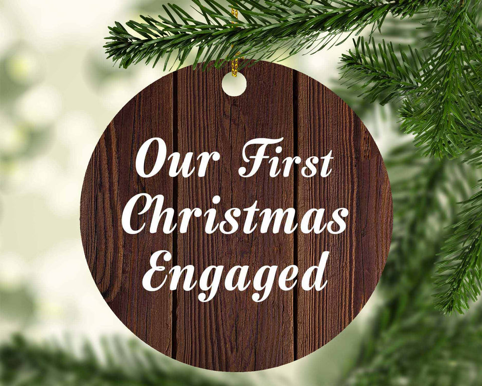 Our First Christmas Engaged - Circle Ornament D