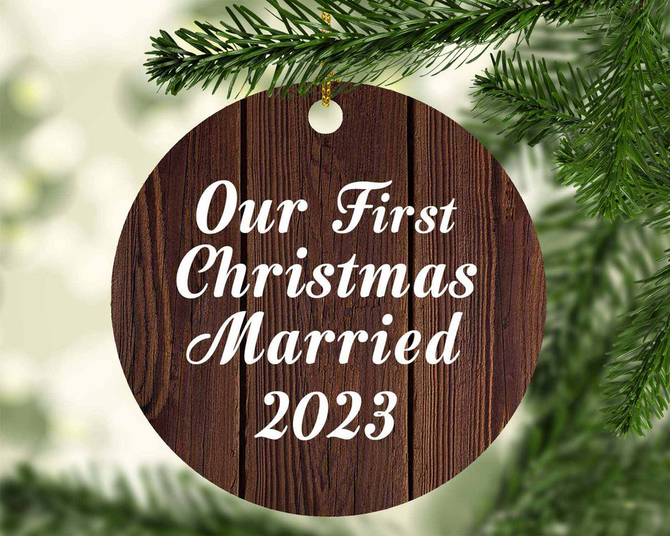 Our First Christmas Married 2023 - Circle Ornament D