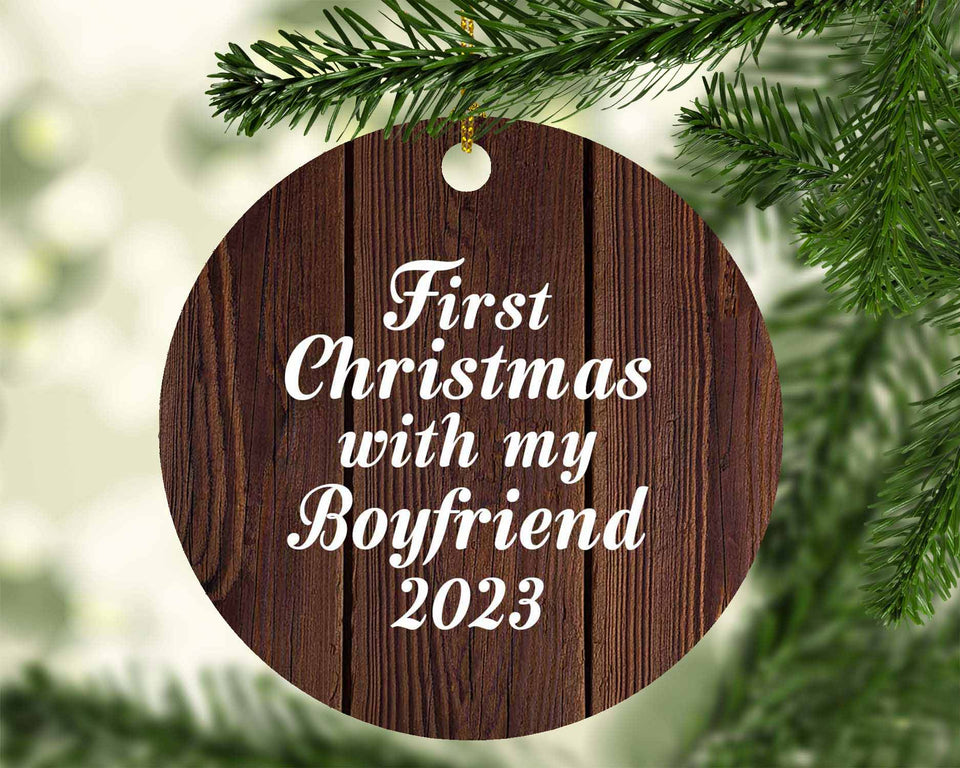First Christmas With My Boyfriend 2023 - Circle Ornament D