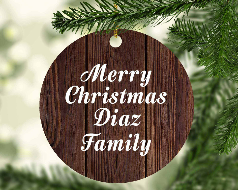 Merry Christmas Diaz Family - Circle Ornament D
