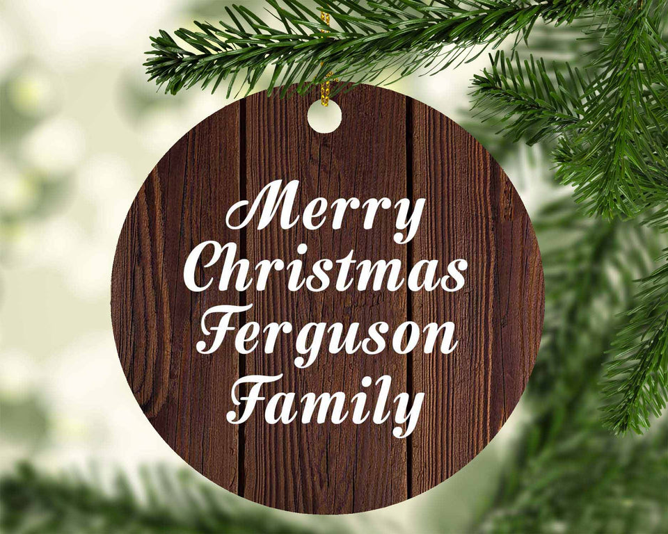 Merry Christmas Ferguson Family - Circle Ornament D