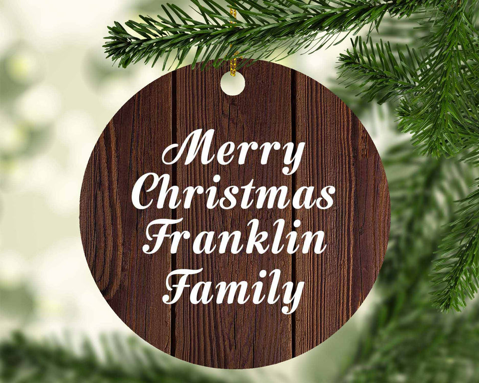 Merry Christmas Franklin Family - Circle Ornament D