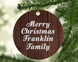 Merry Christmas Franklin Family - Circle Ornament D