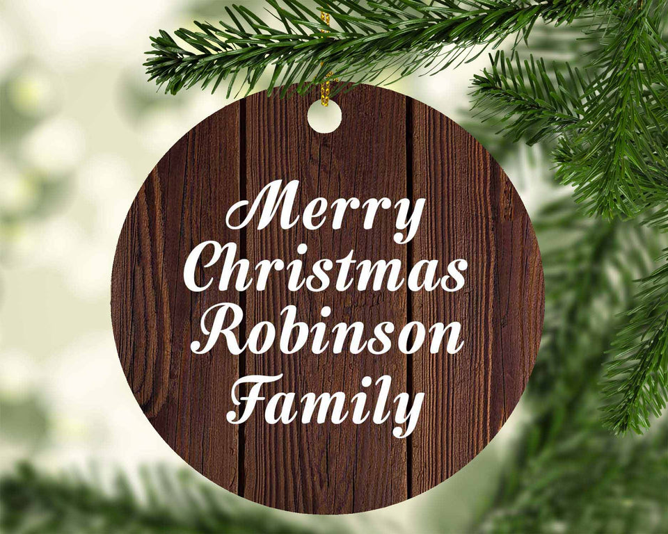 Merry Christmas Robinson Family - Circle Ornament D