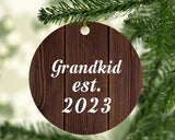Grandkid Established EST. 2023 - Circle Ornament D
