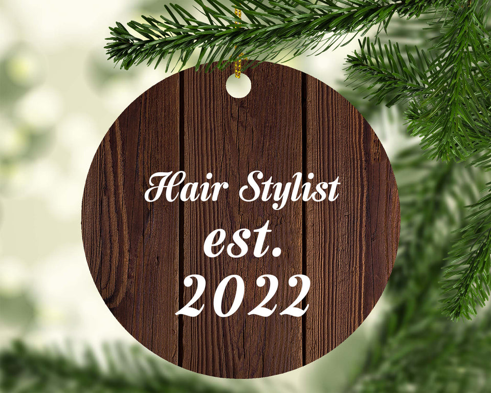 Hair Stylist Established Est. 2022 - Circle Ornament D