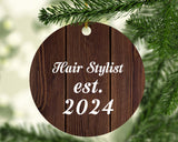 Hair Stylist Established Est. 2024 - Circle Ornament D