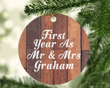 First Year As Mr & Mrs Graham - Circle Ornament E