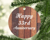 Happy 33rd Anniversary - Circle Ornament E