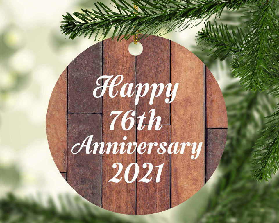 Happy 76th Anniversary 2021 - Circle Ornament E