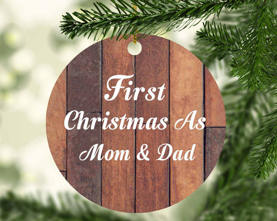 First Christmas As Mom & Dad - Circle Ornament E
