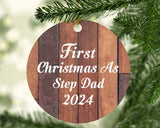 First Christmas As Step Dad 2024 - Circle Ornament E