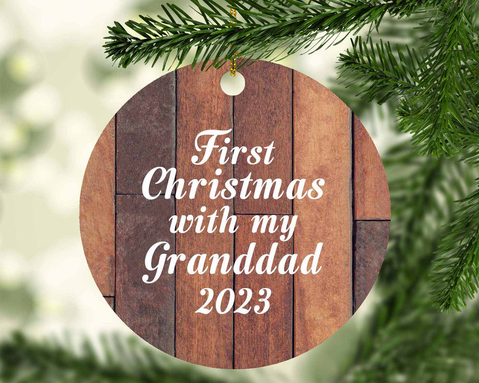 First Christmas With My Granddad 2023 - Circle Ornament E
