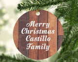 Merry Christmas Castillo Family - Circle Ornament E