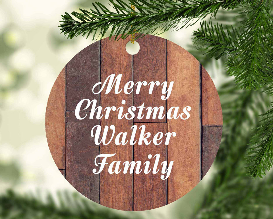 Merry Christmas Walker Family - Circle Ornament E