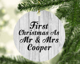 First Christmas As Mr & Mrs Cooper - Circle Ornament F