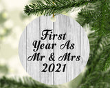First Year As Mr & Mrs 2021 - Circle Ornament F