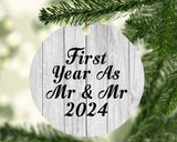 First Year As Mr & Mr 2024 - Circle Ornament F