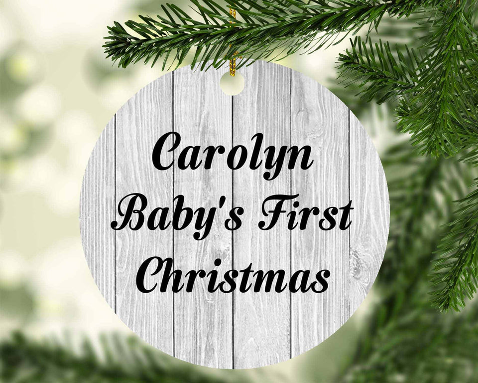 Carolyn Baby's First Christmas - Circle Ornament F