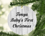 Tonya Baby's First Christmas - Circle Ornament F