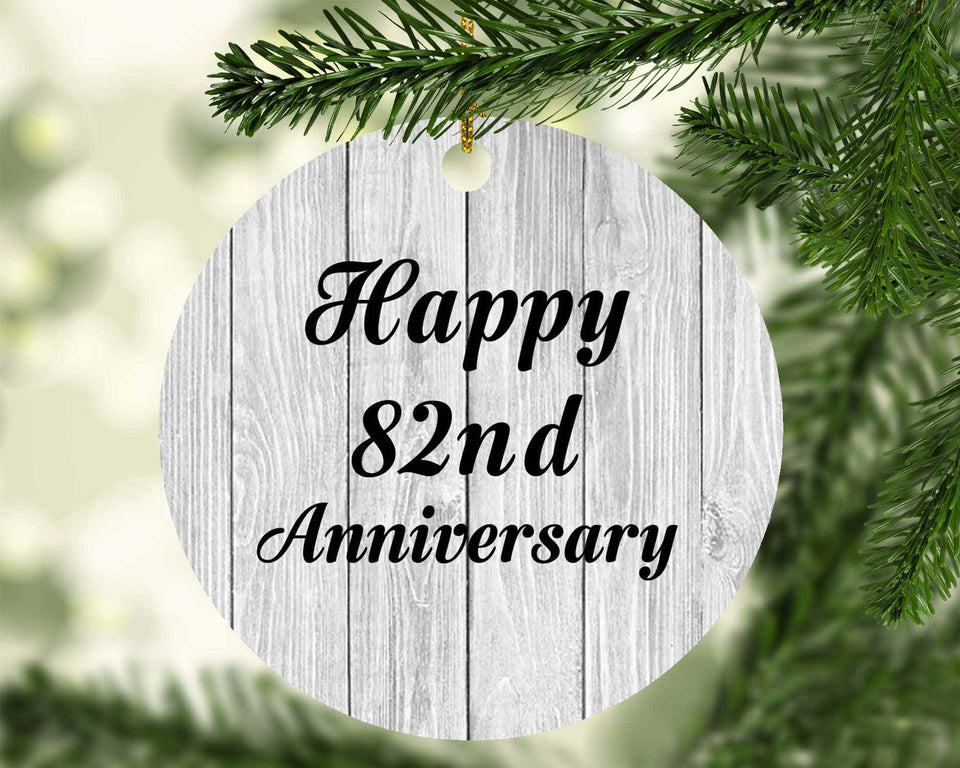 Happy 82nd Anniversary - Circle Ornament F